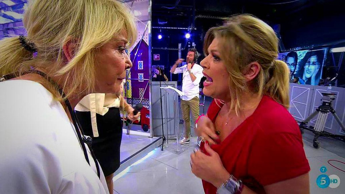 Terelu Campos, en una fuerte bronca con Mila Ximénez. FOTO: Mediaset.
