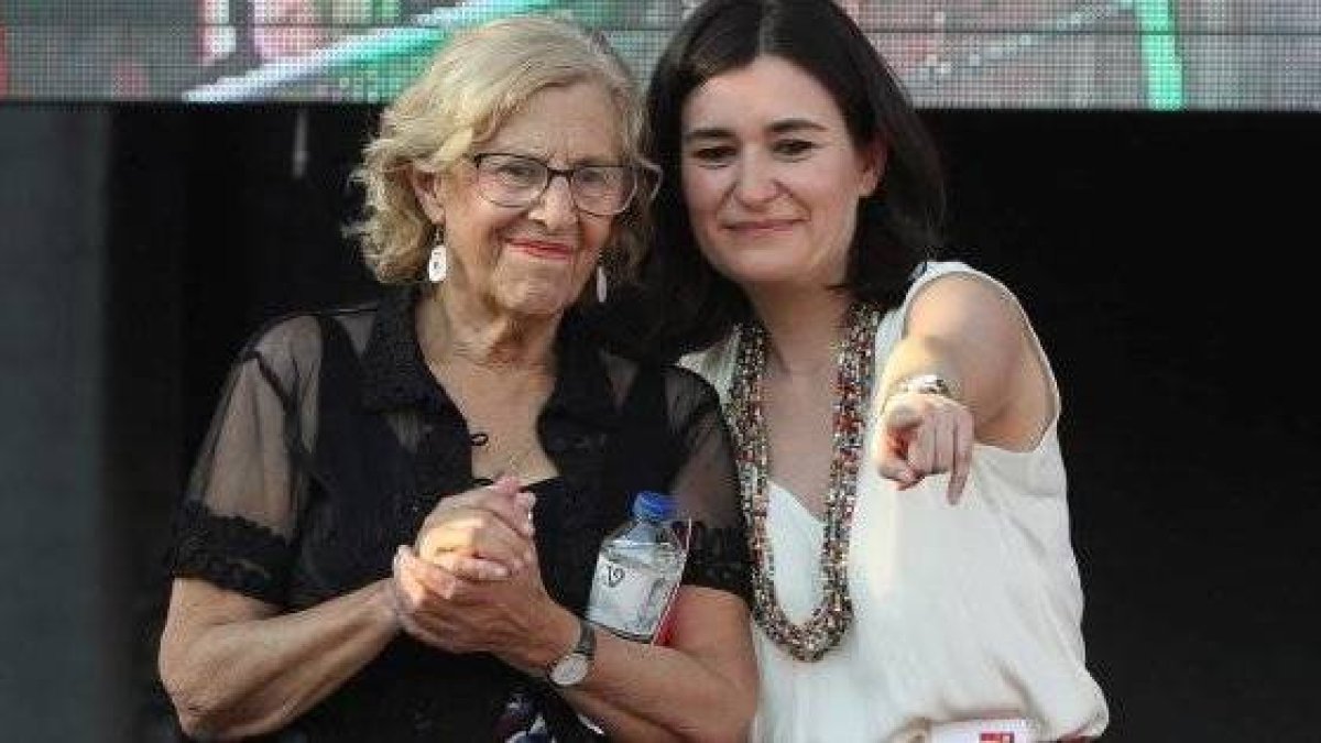 Manuela Carmena, este sábado en la manifestación del Día del Orgullo Gay.