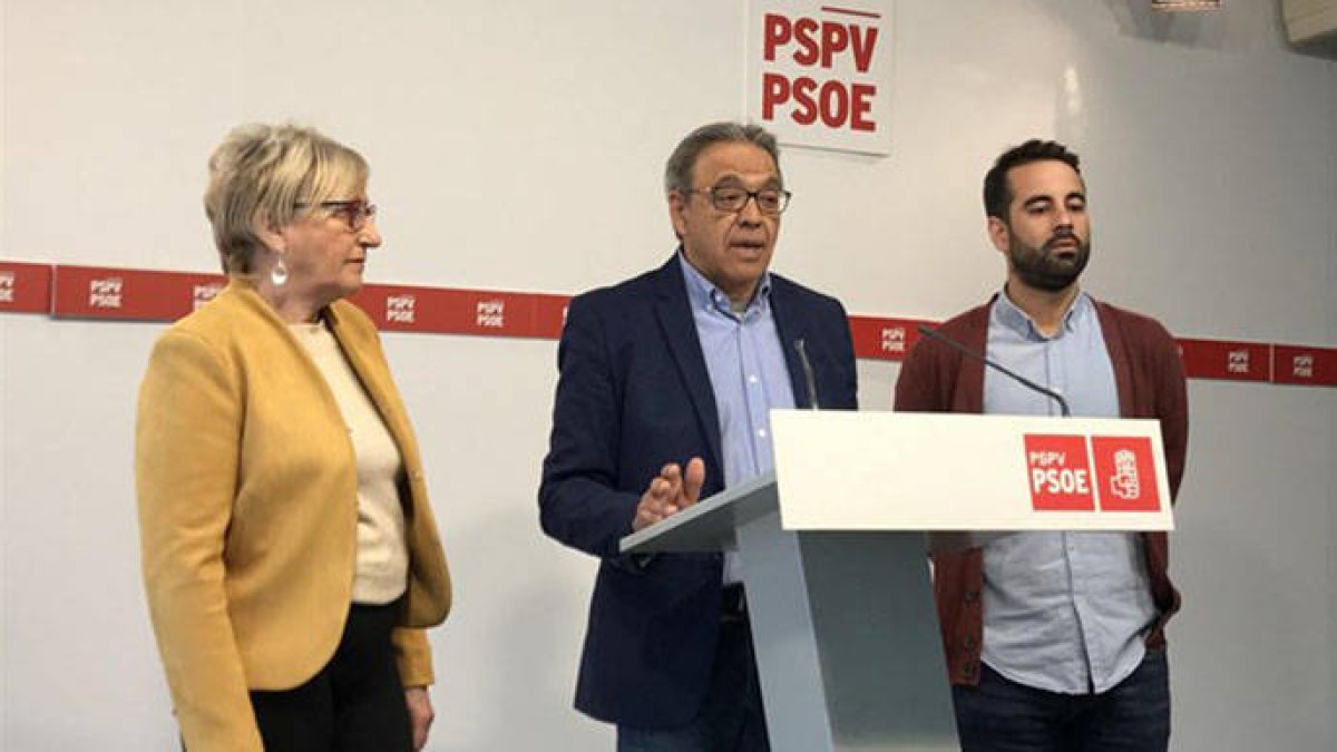 Portavoces comisión interna PSPV, Barceló, Mata y Muñoz