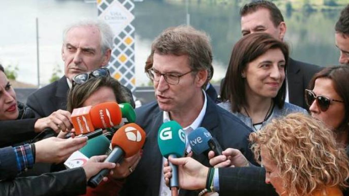 Alberto Núñez Feijóo, este domingo en un acto de la Xunta de Galicia.