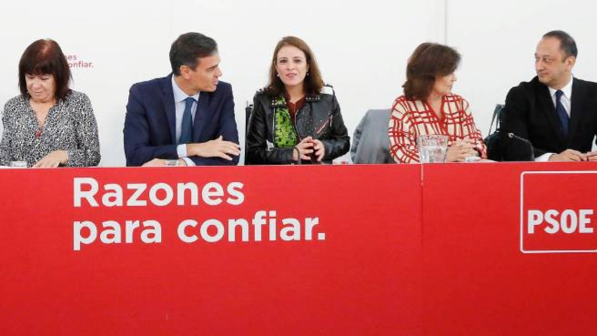 Pedro Sánchez durante la Ejecutiva socialista de este lunes.
