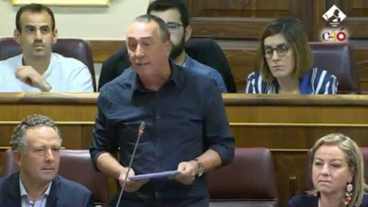 Joan Baldoví (Compromís) durante su intervención en el Congreso