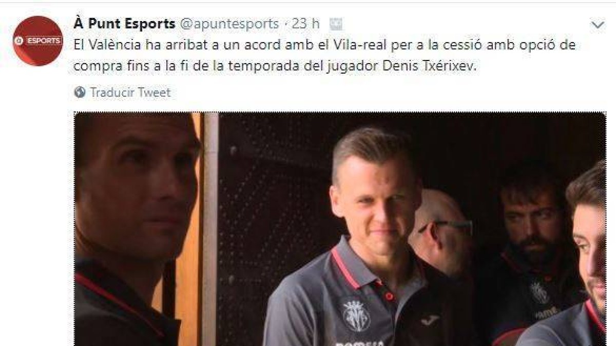 À Punt rebautiza a Cheryshev