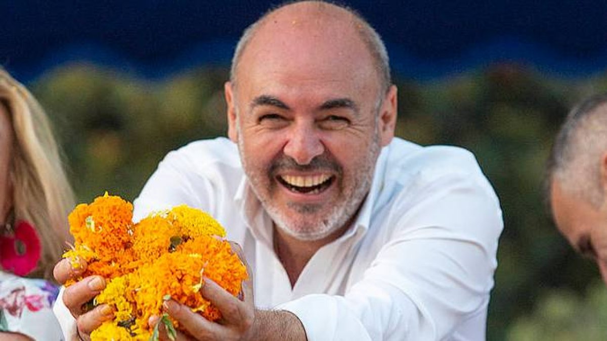 Eusebio Monzó, durante la batalla de flores de este año.