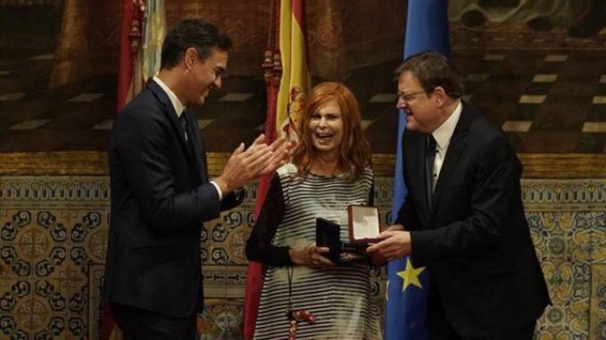 Alborch cuando recibió la Alta Distinción de la Generalitat.