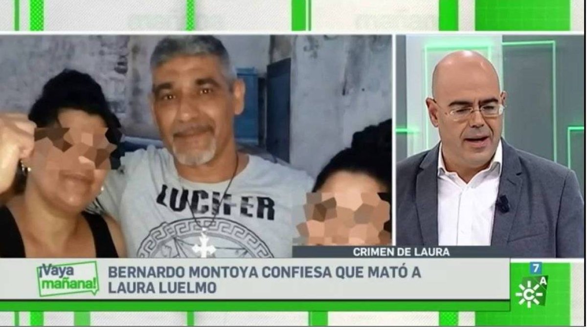 Un analista hablando este miércoles del crimen de Laura Luelmo en Canal Sur.
