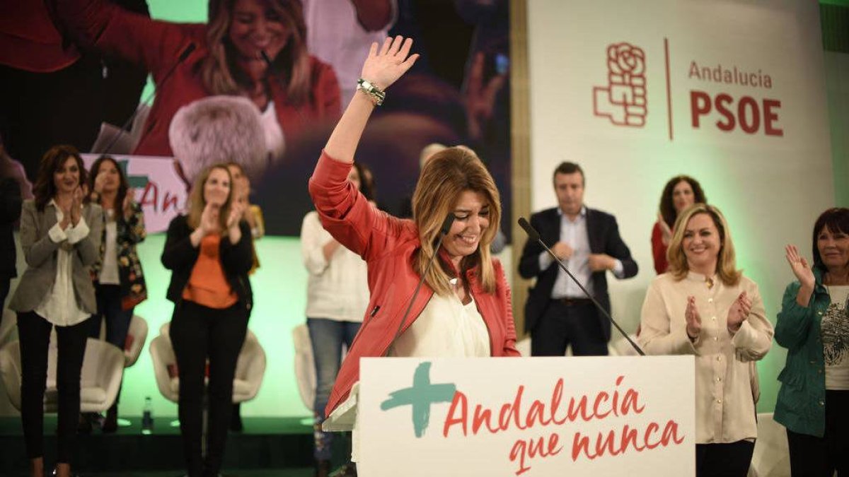 Susana Díaz durante un acto de la precampaña.
