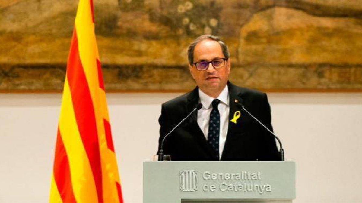 Quim Torra, en un discurso institucional como presidente de la Generalitat.