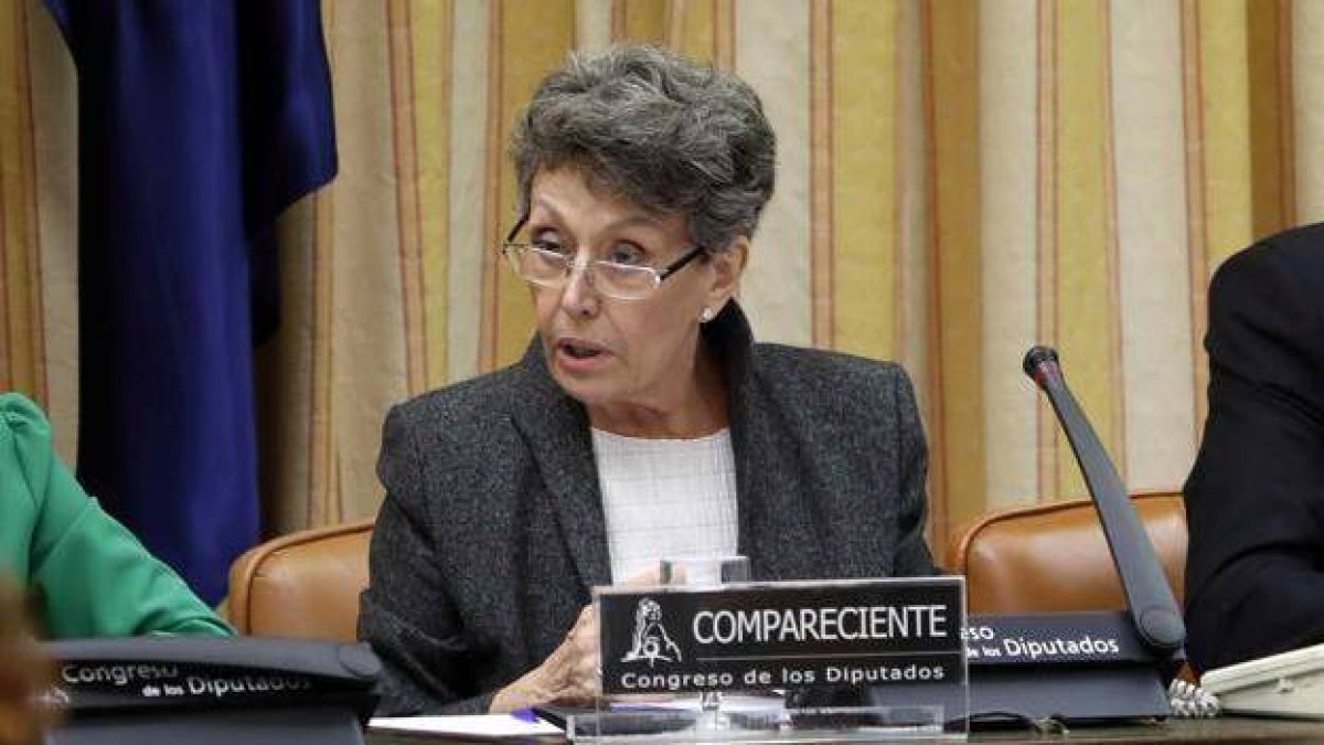 Rosa María Mateo durante su comparecencia en el Congreso.