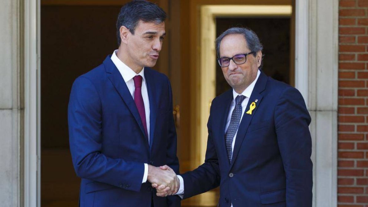 Torra, durante su visita a Moncloa