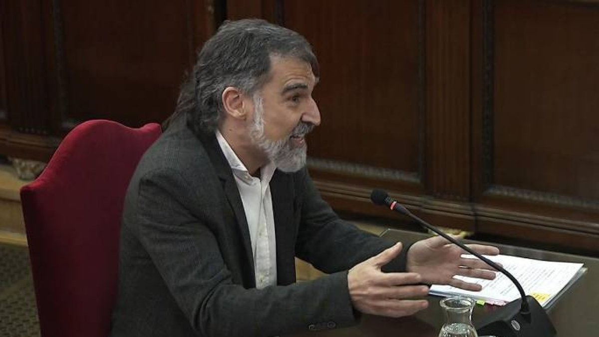 Jordi Cuixart, durante su declaración en el juicio del Supremo.