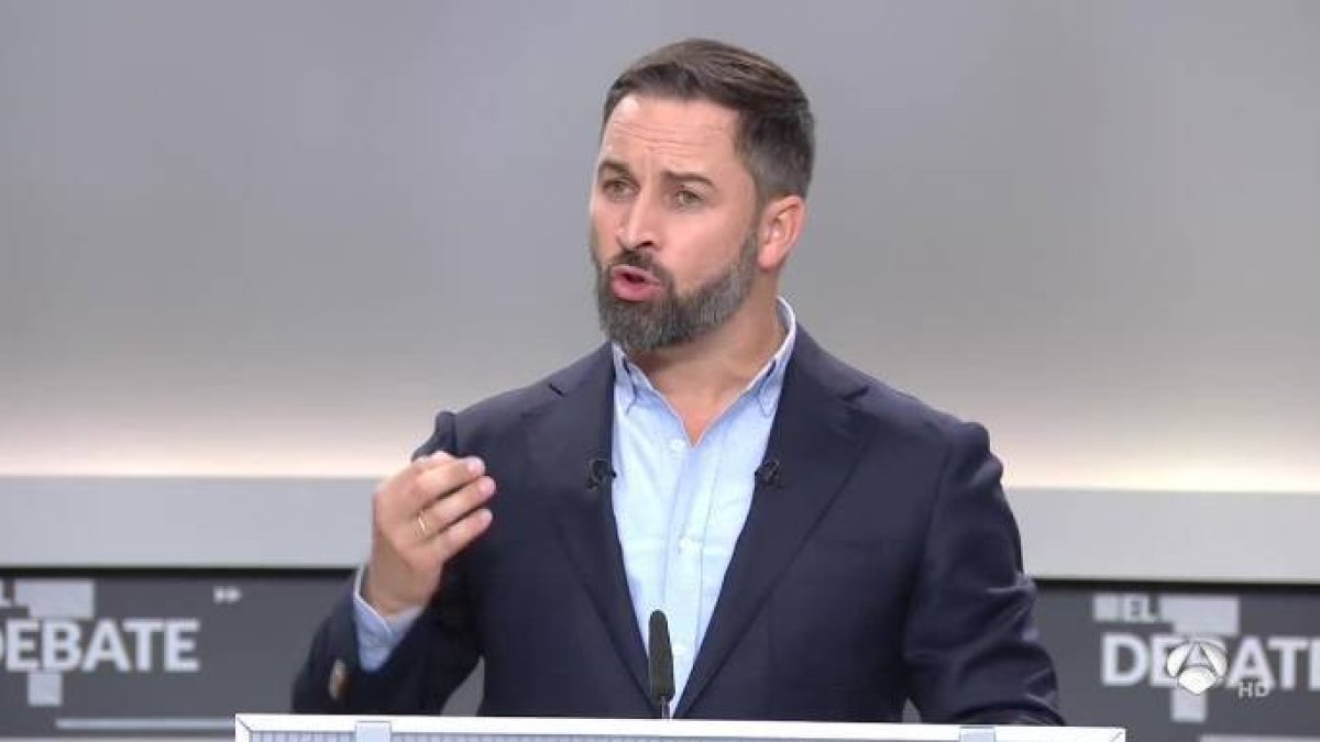 Santiago Abascal, en un momento del debate.