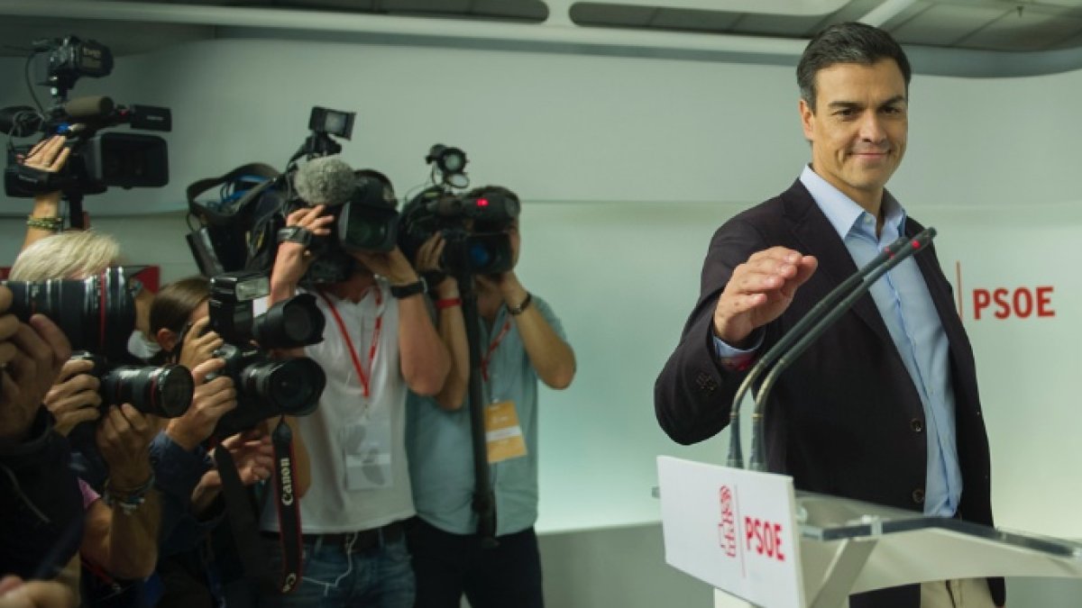Pedro Sánchez, poco antes de anunciar su dimisión como secretario general del PSOE