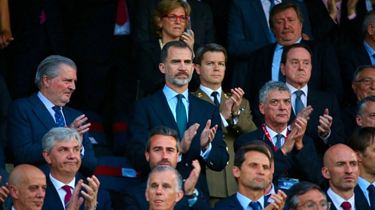 imagen del palco este sábado en el Vicente Calderón, que ha acogido la final de Copa.
