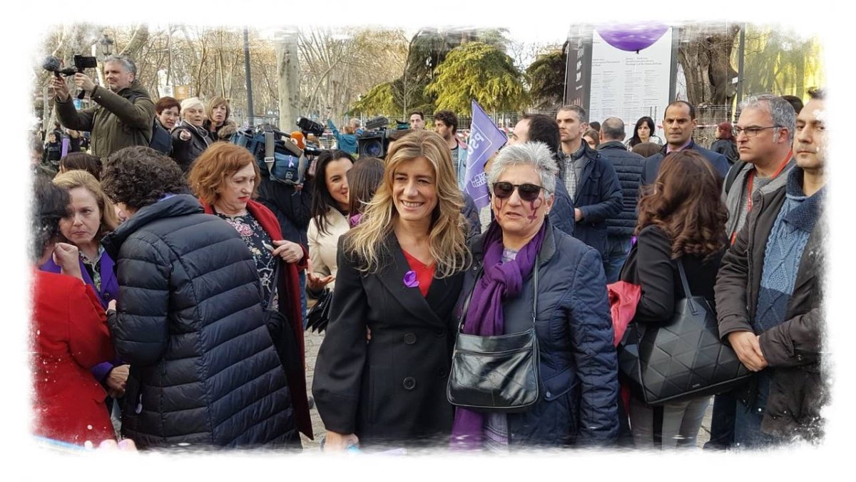 Begoña Gómez, la mujer de Sánchez, en la manifestación del 8-M