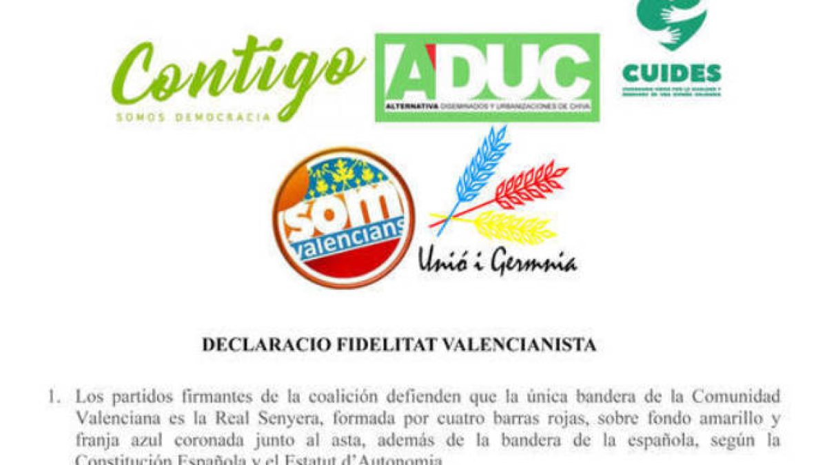 La Declaració de Fidelitat Valencianista sienta las bases de pactos locales