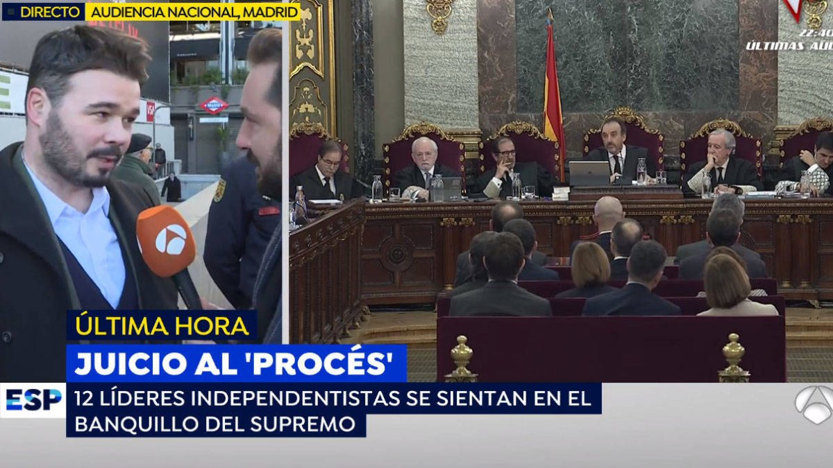 Gabriel Rufián durante su directo en Antena 3.