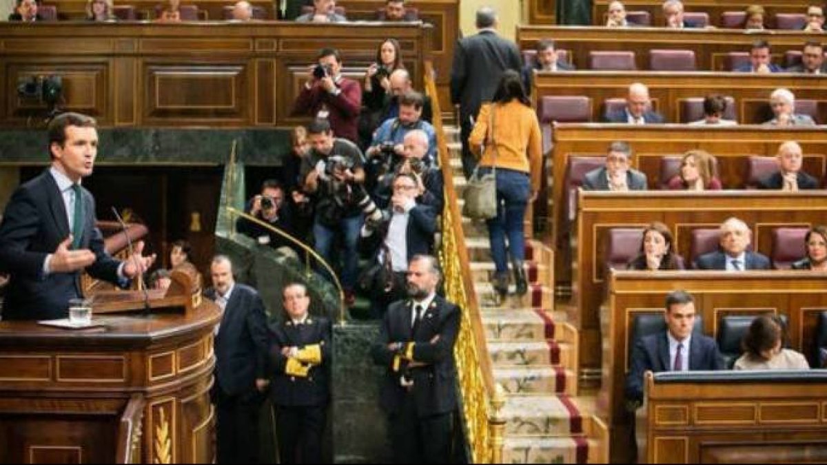 Pablo Casado, este martes en el debate de presupuestos.