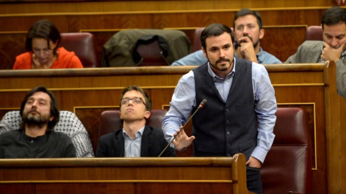 El líder de IU, Alberto Garzón, este miércoles en el Congreso.