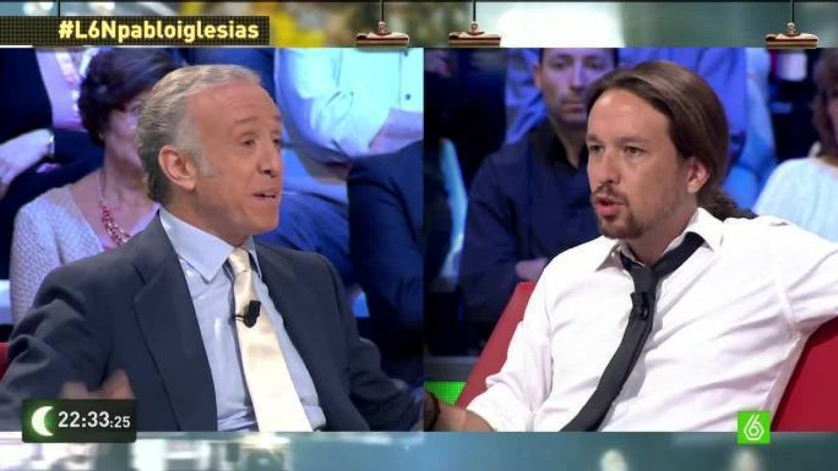 Eduardo Inda y Pablo Iglesias, en La Sexta.