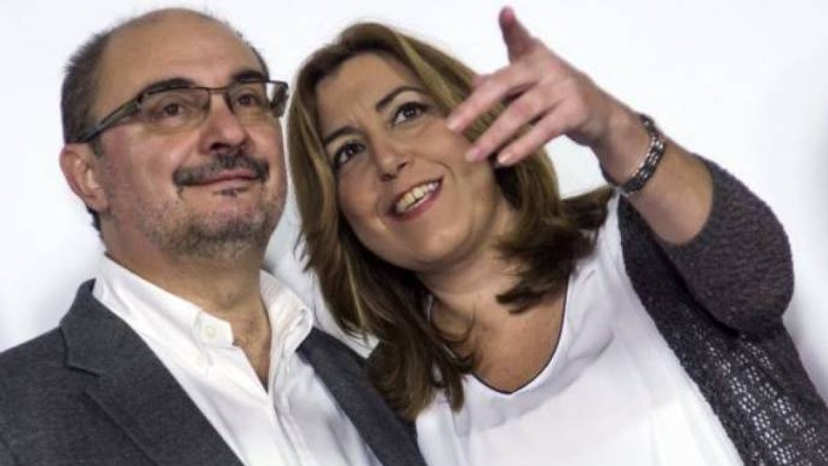 Javier Lambán y Susana Díaz no dan su brazo a torcer en las listas del 28-A.
