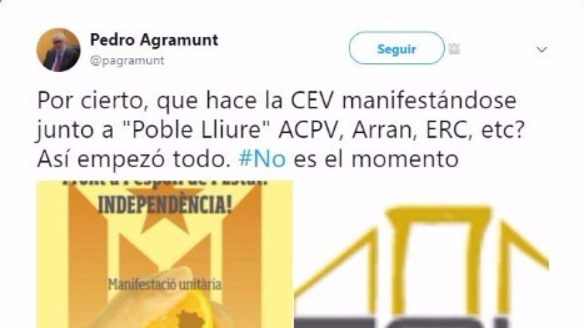 Expresidente patronal critica a la CEV por manifestarse con afines a la CUP