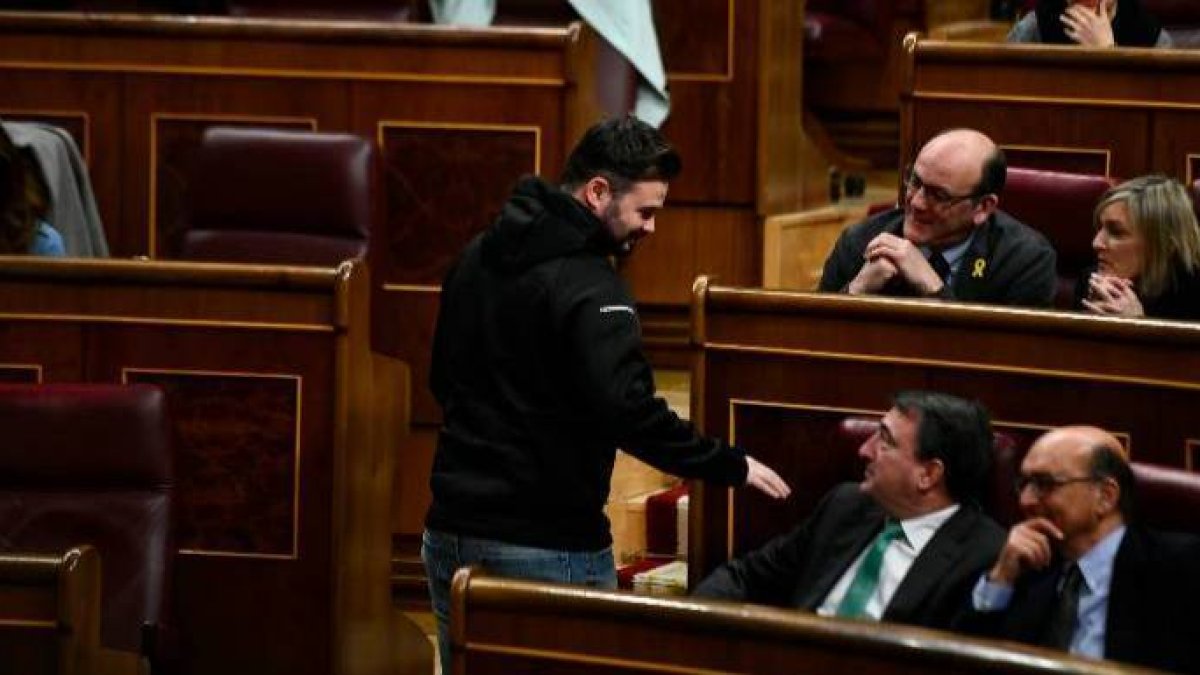 Rufián, este miércoles, en el que puede ser su último pleno en el Congreso.