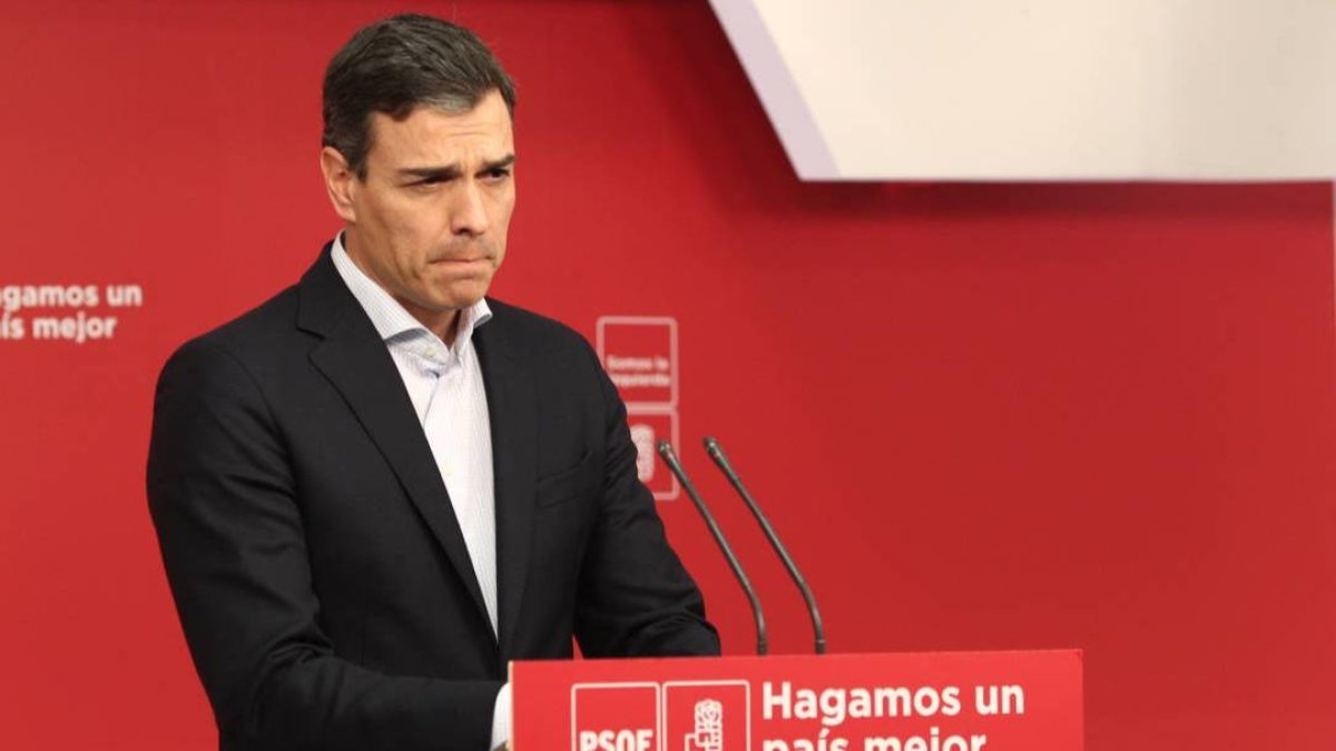 Sánchez, hace poco más de un año, justo antes de la moción de censura
