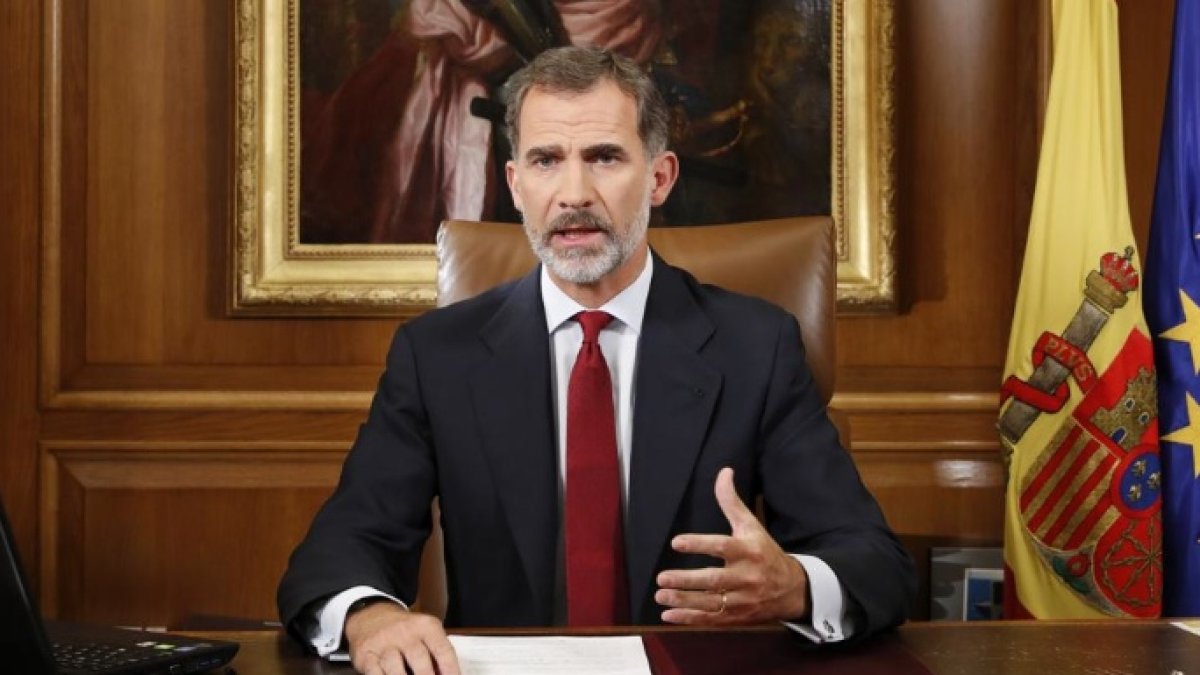 El Rey Felipe VI, en su mensaje a los españoles del 3 de octubre sobre Cataluña.