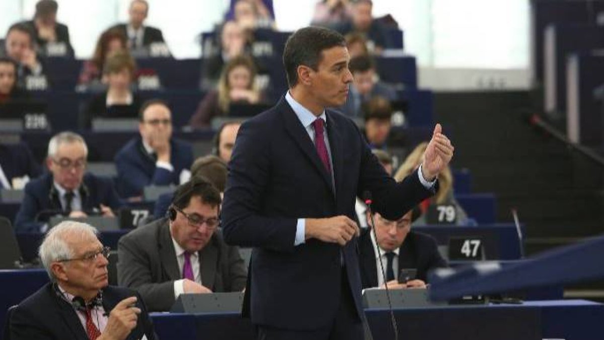 Pedro Sánchez, este miércoles en el Parlamento Europeo