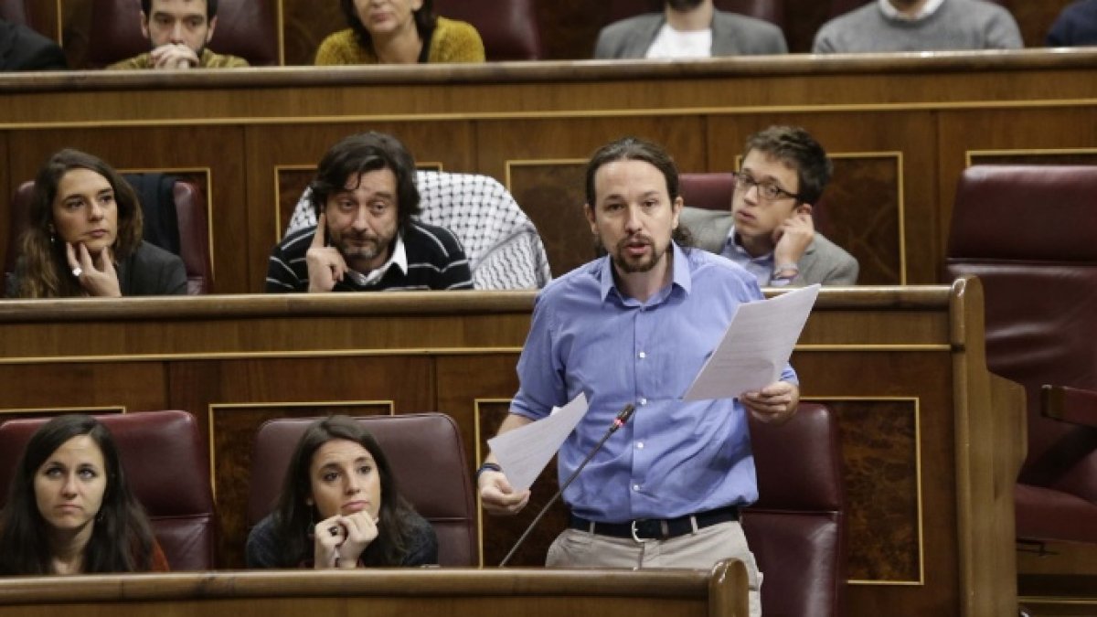 Pablo Iglesias, este miércoles en el Congreso.