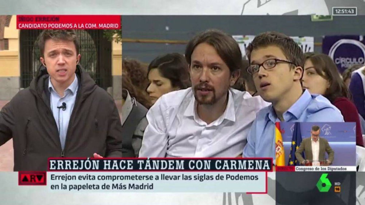Errejón, junto a Iglesias, en una imagen de archivo de La Sexta
