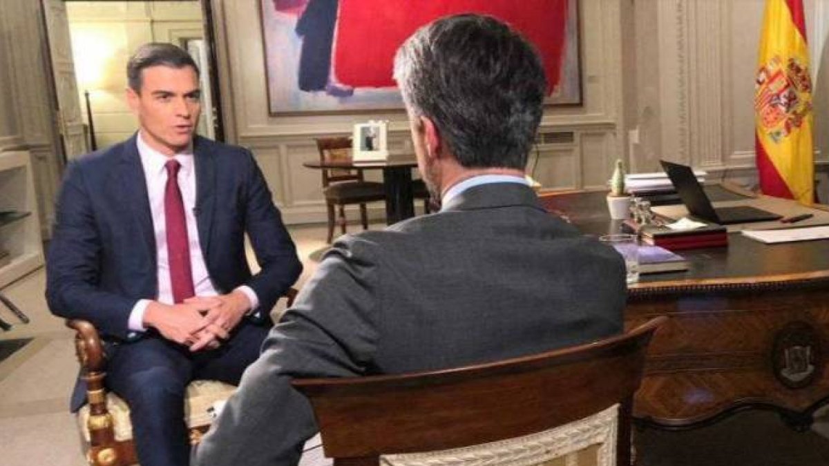 Sánchez, este lunes en la entrevista con Carlos Franganillo en RTVE.