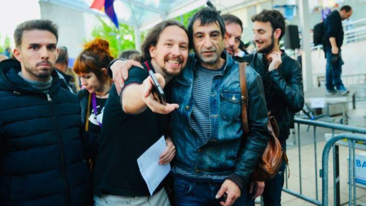 Iglesias, este sábado en un acto de campaña en Bilbao.