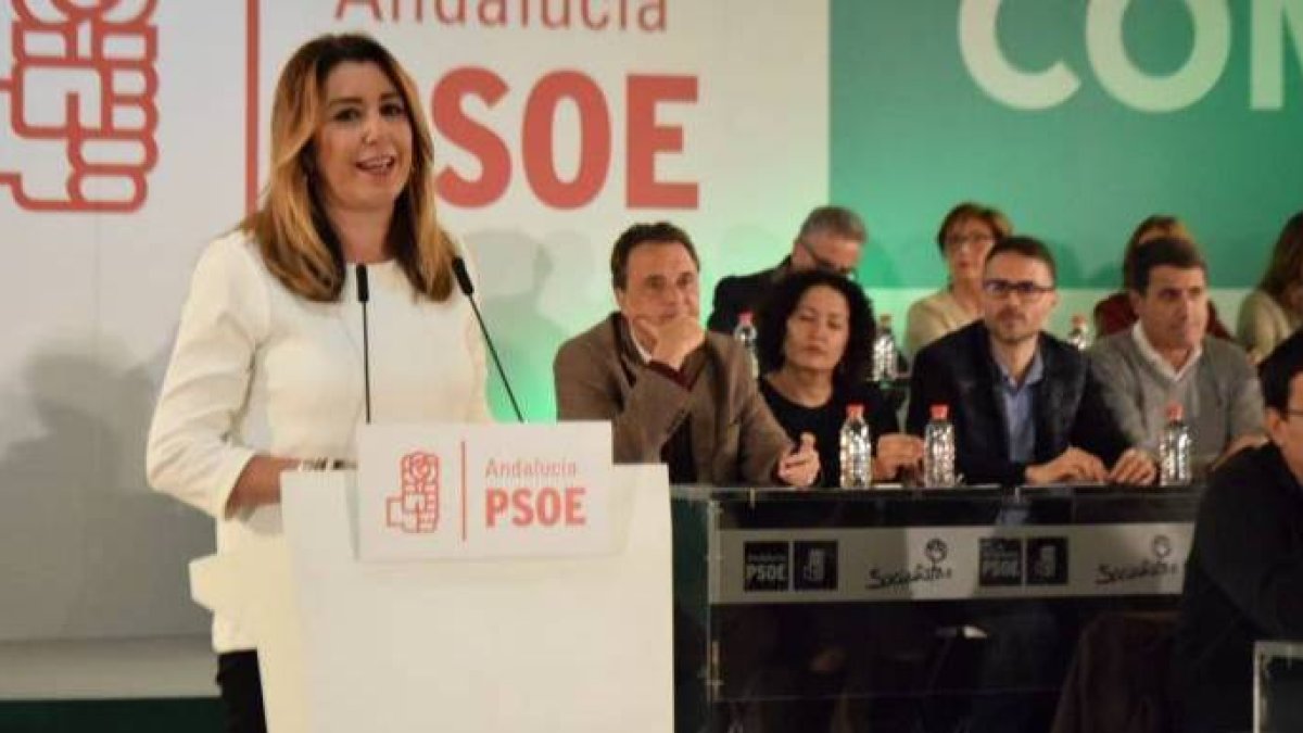 Susana Díez, este lunes en el Comité Director del PSOE andaluz.
