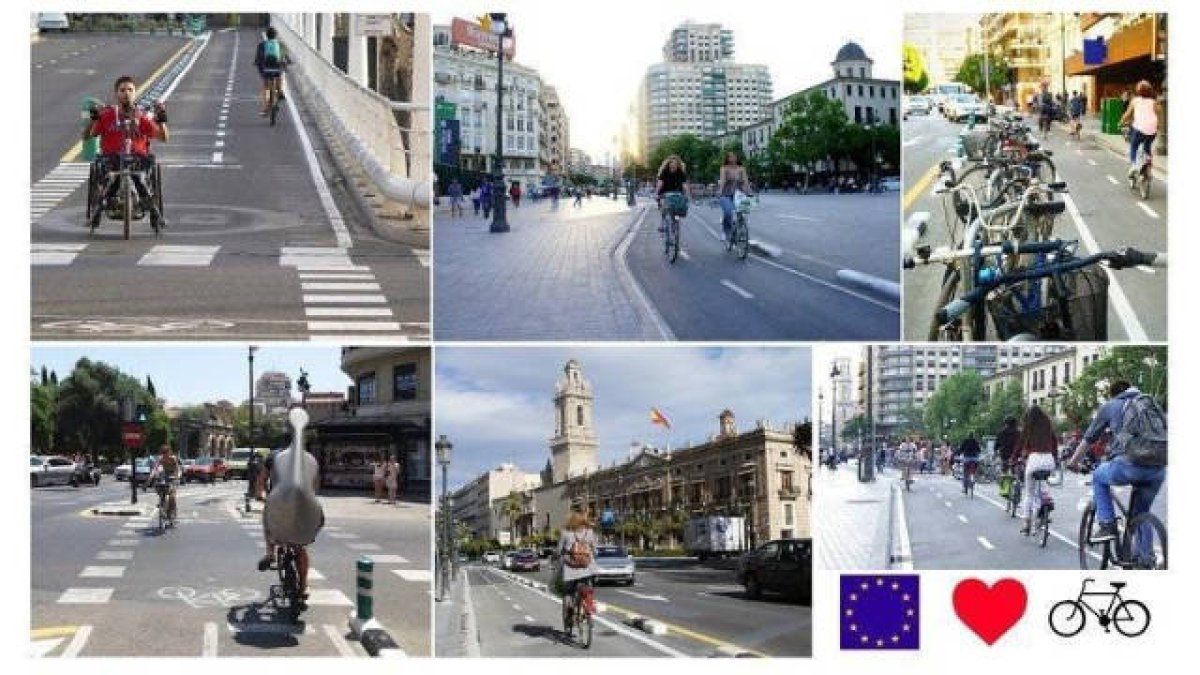 Buscan firmas de apoyo a los carriles-bici más polémicos de Valencia