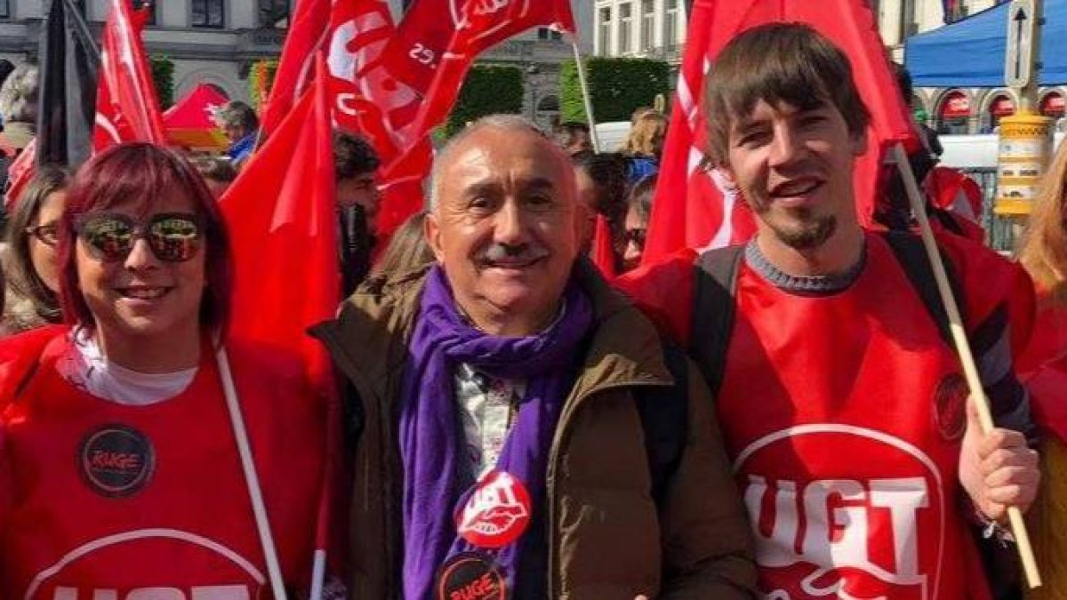 El líder de UGT, Pepe Álvarez, este viernes en un acto de los sindicatos europeos en Bruselas.