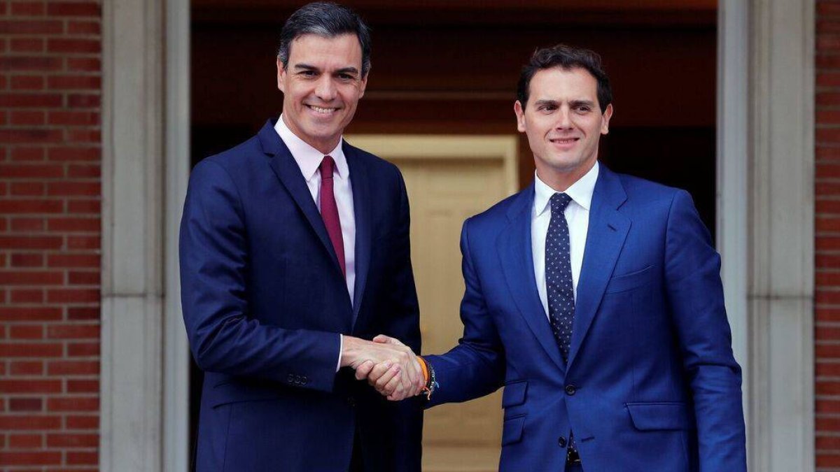 Pedro Sánchez y Albert Rivera, en La Moncloa