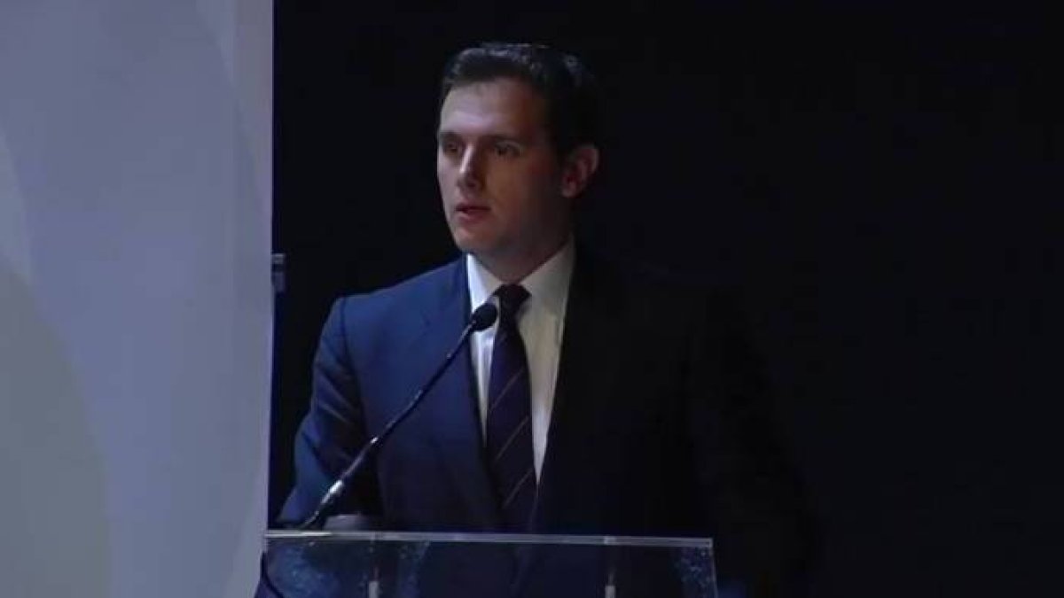 Albert Rivera, este viernes, en un acto de Cs en Asturias.