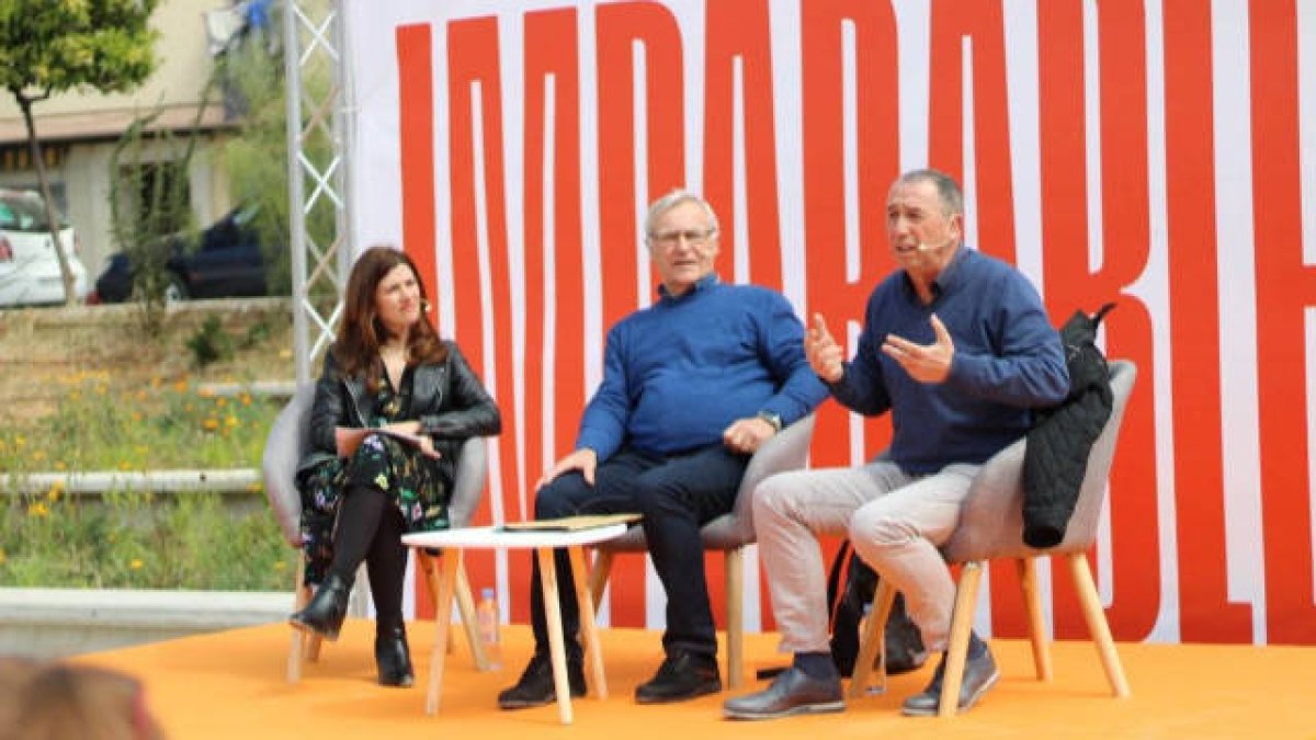 Ribó y Baldoví en el acto celebrado hoy en el barrio de Orriols de Valencia