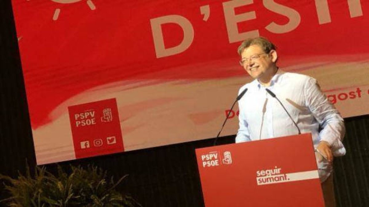 Ximo Puig en la cena de verano que el PSPV celebró en Dénica