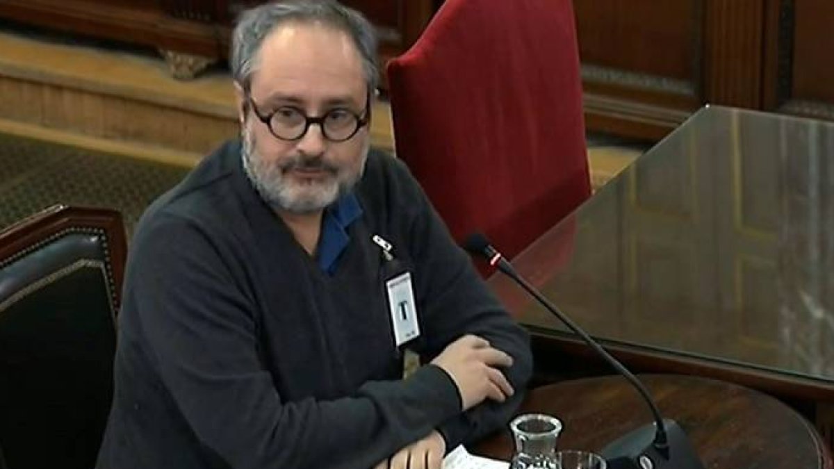 El exportavoz de la CUP en el Parlament, Antonio Baños, declarando como testigo en el Supremo.