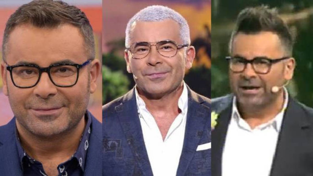 Jorge Javier, con el pelo normal, teñido de blanco y con cresta