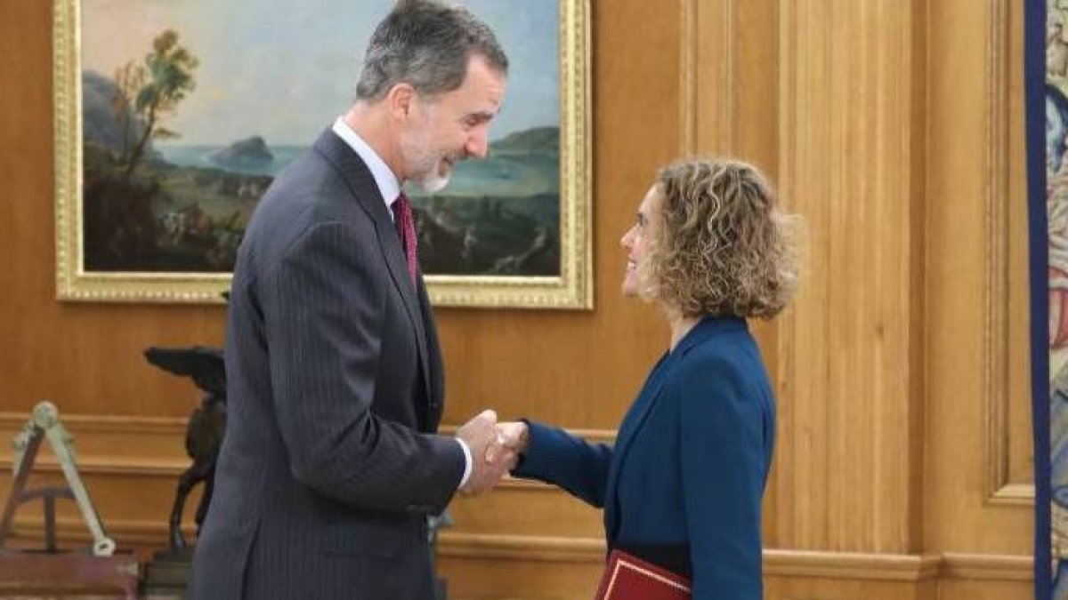 El Rey y la presidenta de Congreso, este miércoles en audiencia en La Zarzuela.