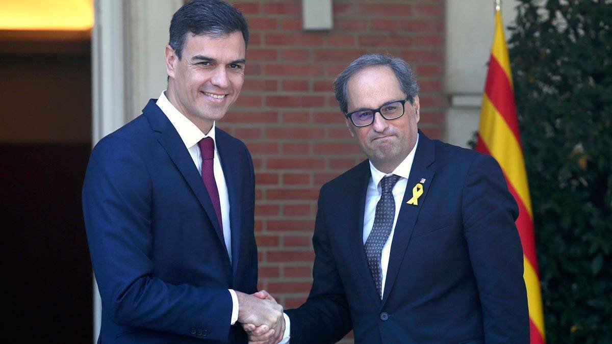 Sánchez y Torra, en su único encuentro en Moncloa