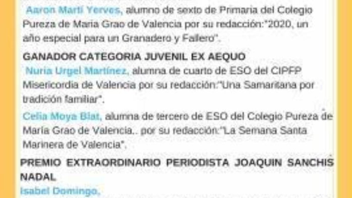 Ganadores de la segunda edición de los premios