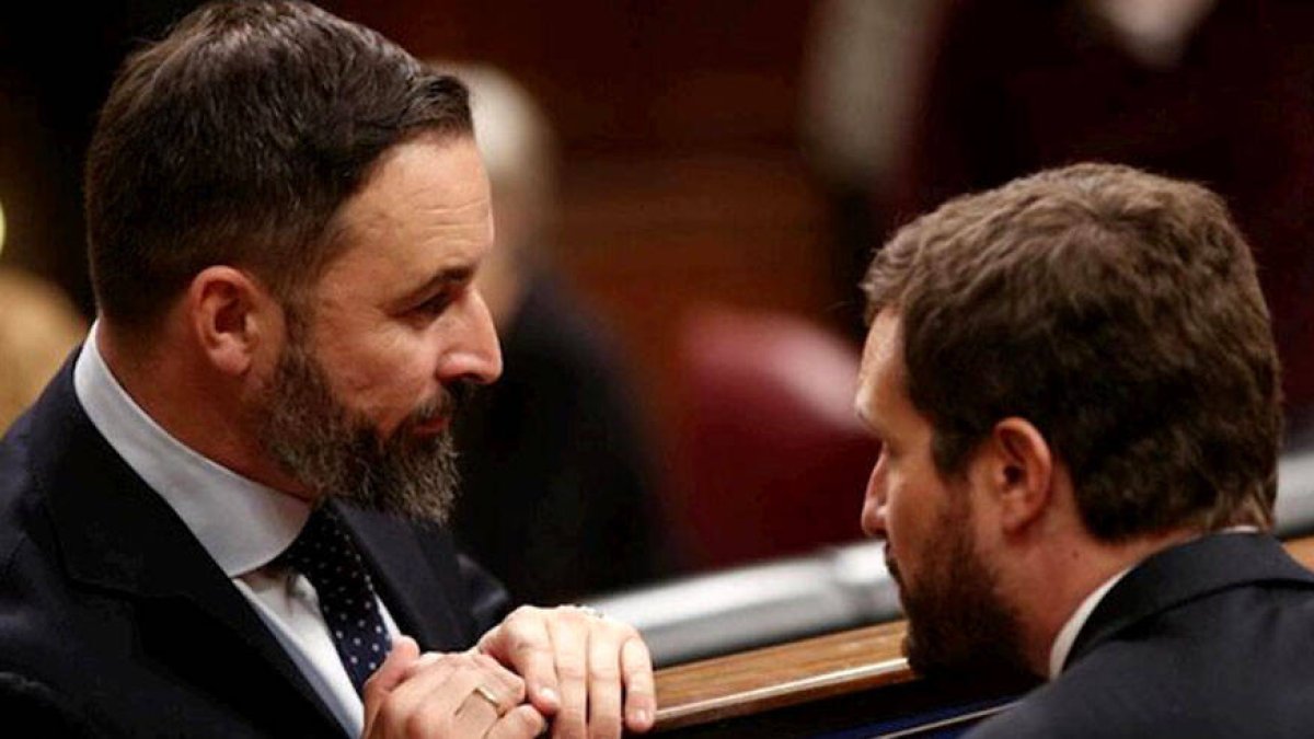 Casado y Abascal en el Congreso.