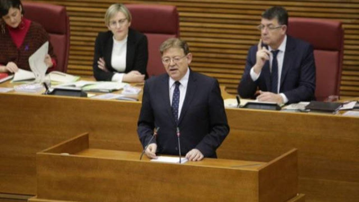 El presidente Ximo Puig durante su comparecencia