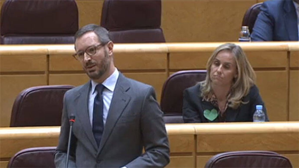 Javier Maroto durante la sesión de control al Gobierno en el Senado.
