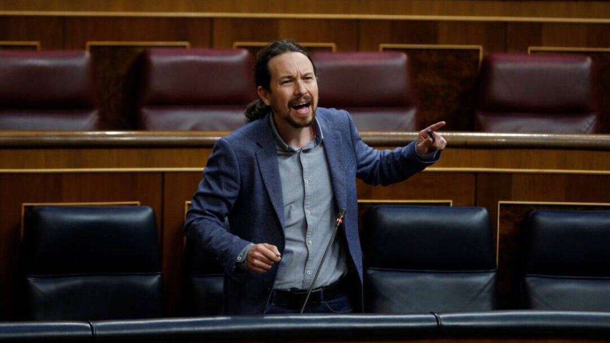 Pablo Iglesias la semana pasada en el Congreso.